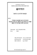 Khóa luận Nâng cao hiệu quả sử dụng nguồn vốn lưu động tại công ty TNHH điện tử tin học Phúc Quang