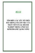 Đề tài Tìm hiểu các yếu tố thúc đẩy động cơ làm việc của nhân viên ở các doanh nghiệp trong lĩnh vực kinh doanh tại Đà Nẵng