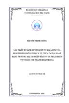 Các nhân tố ảnh hưởng đến sự hài lòng của khách hàng đối với dịch vụ thẻ atm tại ngân hàng thương mại cổ phần đầu tư và phát triển việt nam, chi nhánh khánh hòa