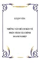 Luận văn Những vấn đề cơ bản về phân tích tài chính doanh nghiệp