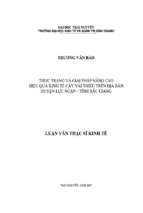 Luận văn Thực trạng và giải pháp nâng cao hiệu quả kinh tế cây vải thiều trên địa bàn huyện Lục Ngạn, tỉnh Bắc Giang