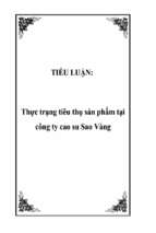 Tiểu luận Thực trạng tiêu thụ sản phẩm tại công ty cao su Sao Vàng