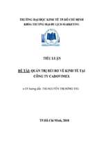 Tiểu luận Quản trị rủi ro về kinh tế tại công ty CADOVIMEX