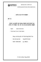 Khóa luận Nâng cao hiệu quả hoạt động bán hàng tại công ty TNHH thương mại dịch vụ sản xuất cơ khí Hướng Thiện