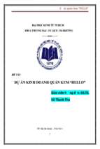 Đề tài Dự án kinh doanh quán kem “hello”