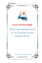 Đề tài Hoàn thiện quản lý nhà nước đối với các cụm công nghiệp vừa và nhỏ trên địa bàn Hà Nội