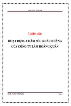 Luận văn Hoạt động chăm sóc khách hàng của công ty Lâm Hoàng Quân