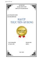 Chuyên đề Nghiên cứu tình hình thực hiện và ứng dụng HACCP trong công ty cổ phần xuất nhập khẩu thủy sản Cửu Long - An Giang