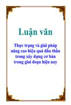 Luận văn Thực trạng và giải pháp nâng cao hiệu quả đấu thầu trong xây dựng cơ bản trong giai đoạn hiện nay