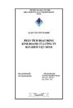 Luận văn Phân tích hoạt động kinh doanh của công ty bản hiểm Việt Minh