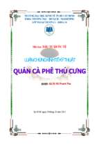 Luận chứng kinh tế kỹ thuật quán cà phê thú cưng