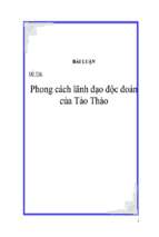 Phong cách lãnh đạo độc đoán của Tào Tháo