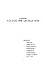 Đề tài Dự án kinh doanh cửa hàng hoa tươi Thảo Thảo