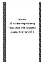 Luận văn Kế toán lao động tiền lương và các khoản trích theo lương của công ty xây dựng số 4