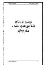 Đề án Tốt nghiệp thẩm định giá bất động sản