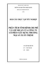 Phân tích tình hình và chi phí sản xuất công ty cổ phần an Xuân Thịnh