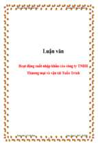 Luận văn Hoạt động xuất nhập khẩu của công ty TNHH Thương mại và vận tải Tuấn Trinh
