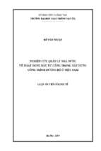 Nghiên cứu quản lý nhà nước về hoạt động đầu tư công trong xây dựng công trình đường bộ ở việt nam