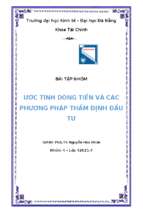 ước tính dòng tiền và các phương pháp thẫm định đầu tư