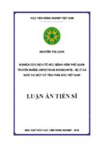 Nghiên cứu dịch tễ học bệnh viêm phế quản truyền nhiễm (infectious bronchitis – ib) ở gà nuôi tại một số tỉnh miền bắc việt nam