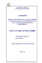 đánh giá khả năng sản xuất và hiệu quả kinh tế của lợn nái lai giữa các giống ngoại có tỷ lệ nạc cao nuôi tại một số trang trại chăn nuôi thuộc tỉnh thanh hoá