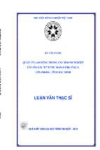 Quản lý lao động trong các doanh nghiệp có vốn đầu tư nước ngoài (fdi) ở kcn yên phong, tỉnh bắc ninh