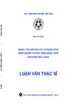 Quản lý rủi ro cho vay tại ngân hàng nông nghiệp và phát triển nông thôn chi nhánh bắc giang