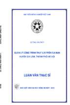 Quản lý công trình thủy lợi trên địa bàn huyện gia lâm thành phố hà nội