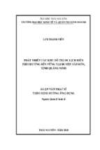 Phát triển các khu đô thị du lịch biển theo hướng bền vững tại huyện vân đồn, tỉnh quảng ninh