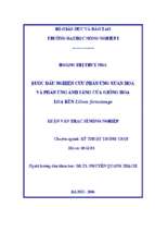 Bước đầu nghiên cứu phản ứng xuân hoá và phản ứng ánh sáng của giống hoa loa kèn lilium formolongo