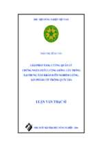 Giải pháp tăng cường quản lý chứng nhận chất lượng giống cây trồng tại trung tâm khảo kiểm nghiệm giống, sản phẩm cây trồng quốc gia