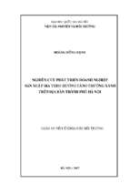 Nghiên cứu phát triển doanh nghiệp sản xuất bia theo hướng tăng trưởng xanh trên địa bàn thành phố hà nội