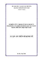 Nghiên cứu ý định sử dụng dịch vụ ngân hàng điện tử của khách hàng tại các ngân hàng thương mại việt nam