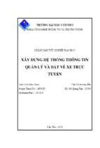 Xây dựng hệ thống thông tin quản lý và đặt vé xe trực tuyến