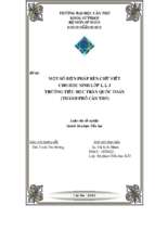 Một số biện pháp rèn chữ viết cho học sinh lớp 1, 2, 3 trường tiểu học trần quốc toản (thành phố cần thơ)