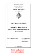 Thiết kế tuyến đường d e huyện tánh linh tỉnh bình thuận