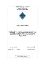 Thiết kế và chế tạo tủ phơi quần áo đặt trong nhà dùng năng lượng mặt trời