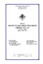 đề tài vectơ và ma trận