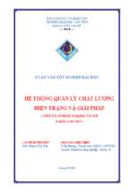 Hệ thống quản lý chất lượng hiện trạng và giải pháp ( công ty cổ phần xi măng tây đô ô môn_cần thơ )