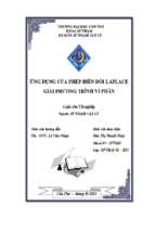 ứng dụng của phép biến đổi laplace giải phương trình vi phân