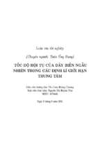 Tốc độ hội tụ của dãy biến ngẫu nhiên trong các định lí giới hạn trung tâm