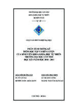 Phân tích thống kế  điểm học tập và rèn luyện của sinh viên khoa khoa học tự nhiên trường đại học cần thơ học kì i năm học 2010 2011