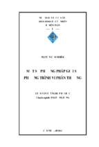 Một số phương pháp giải số phương trình vi phân thường