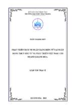 Phát triển dịch vụ ngân hàng điện tử tại ngân hàng thương mại cổ phần đầu tư và phát triển việt nam, chi nhánh khánh hòa