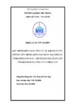 Quy trình kiểm toán tiền và các khoản tương đương tiền trong kiểm toán bctc tại công ty tnhh kiểm toán fac   chi nhánh nha trang đối với khách hàng công ty cổ phần acb