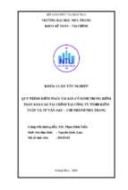 Quy trình kiểm toán tài sản cố định trong kiểm toán báo cáo tài chính tại công ty tnhh kiểm toán và tư vấn a&c   chi nhánh nha trang