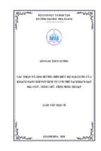 Các nhân tố ảnh hưởng đến mức độ hài lòng của khách hàng đối với dịch vụ lưu trú tại khách sạn sài gòn   ninh chữ, tỉnh ninh thuận