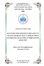 Một số biện pháp nhằm hoàn thiện công tác kế toán chi phí sản xuất và tính giá thành sản phẩm xây lắp tại công ty tnhh xây dựng hoàng tiến