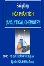 Bài giảng hóa phân tích (analytical chemistry) tác
