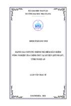 đánh giá chương trình thí điểm bảo hiểm nông nghiệp của chính phủ tại huyện quỳnh lưu, tỉnh nghệ an